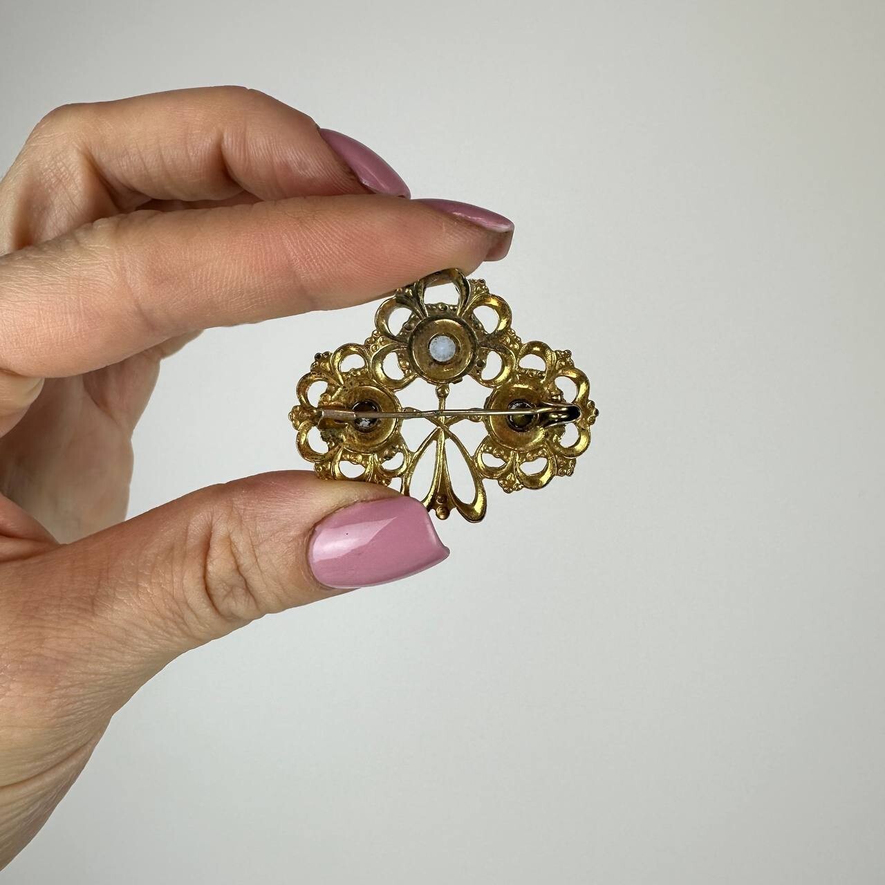 Czech Republic Vintage brooch – USSR jewelry – soviet gilding 3 pcs
