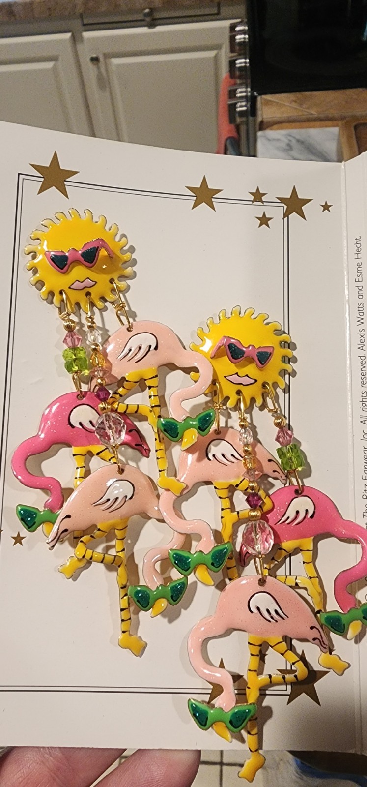 Lunch At The Ritz Tickled Pink Flamingos Pierced Earrings