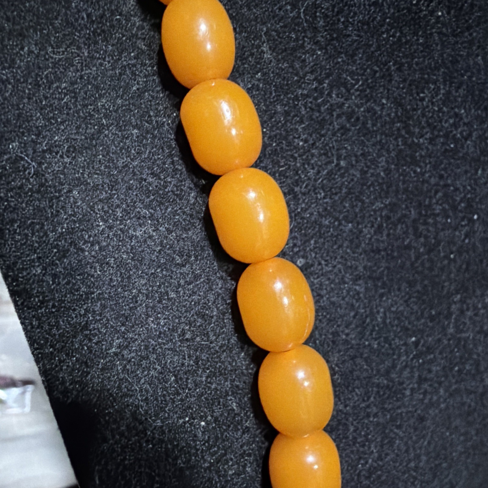 Vintage Butterscotch Bakelite Tested Graduating Beads 30” Gold Plate Necklace