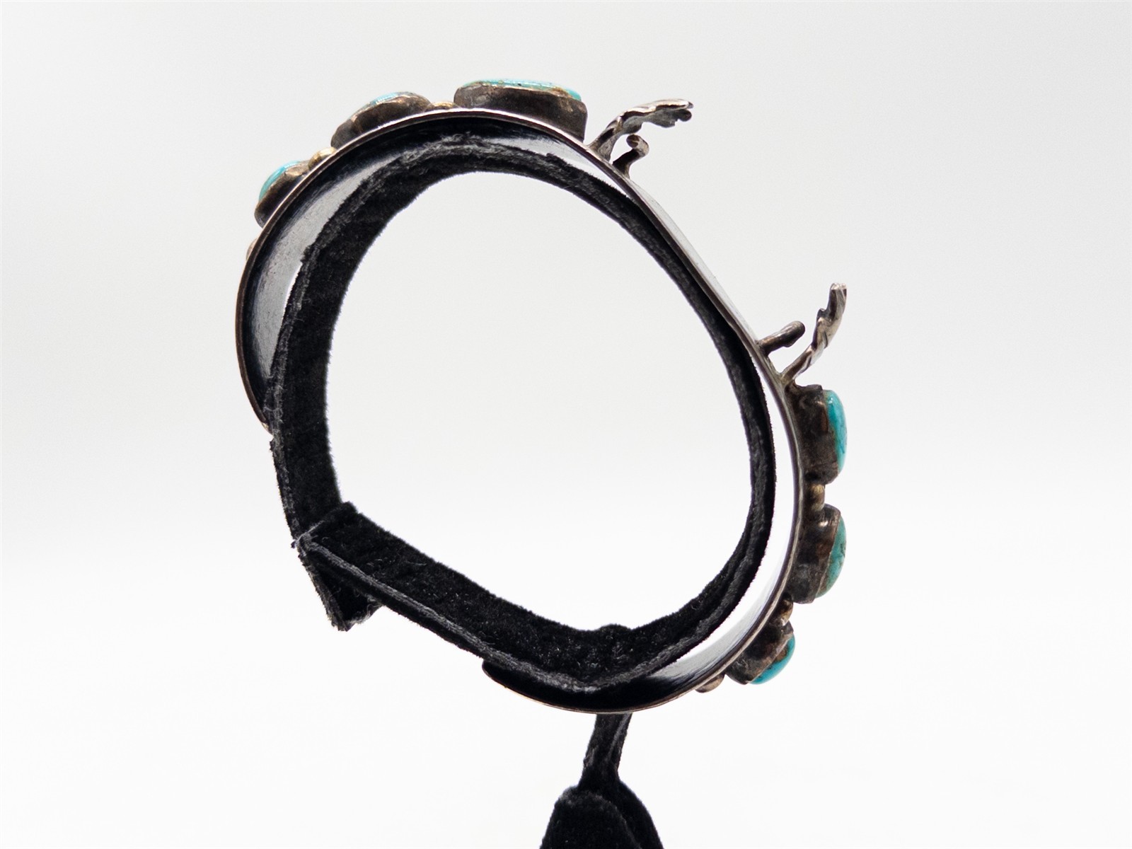 NAVAJO $600 Natural Turquoise Sterling Silver WATCH BANGLE Bracelet 30g