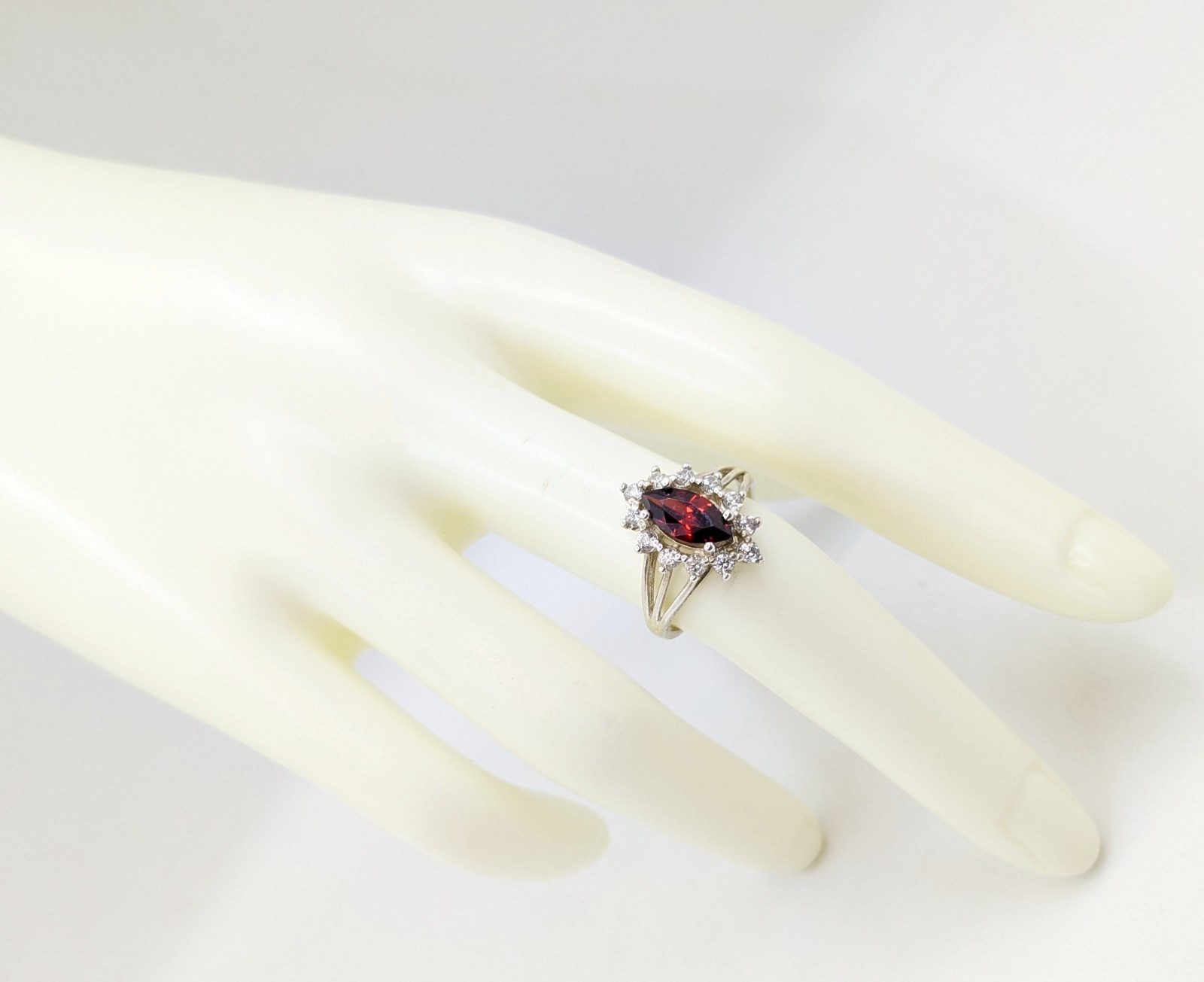 Vintage Luxury RING Silver 925 with Big Bright Stone -size: 7.5US (17.5mm) | #4