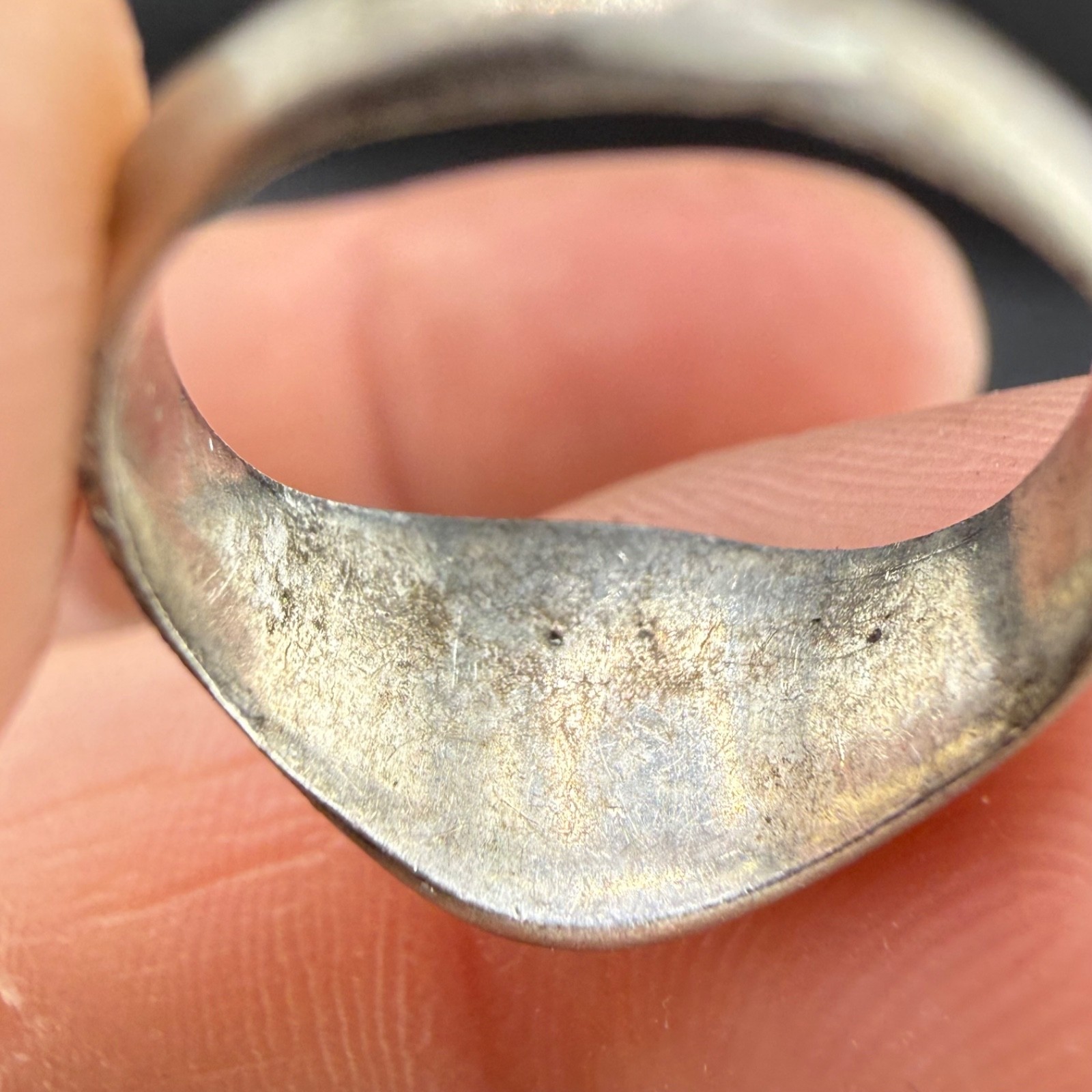 Vintage Signet Ring Palm Tree Silver Tone Beach Size 3 Pinky
