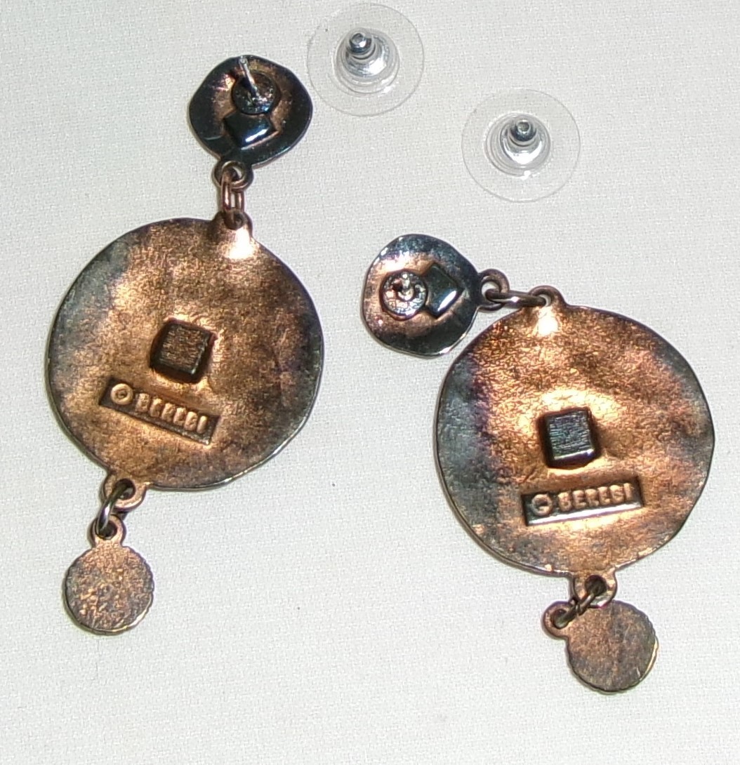 Vintage Berebi Tribal Earrings-Cabs-Gold Tone-Signed Berebi
