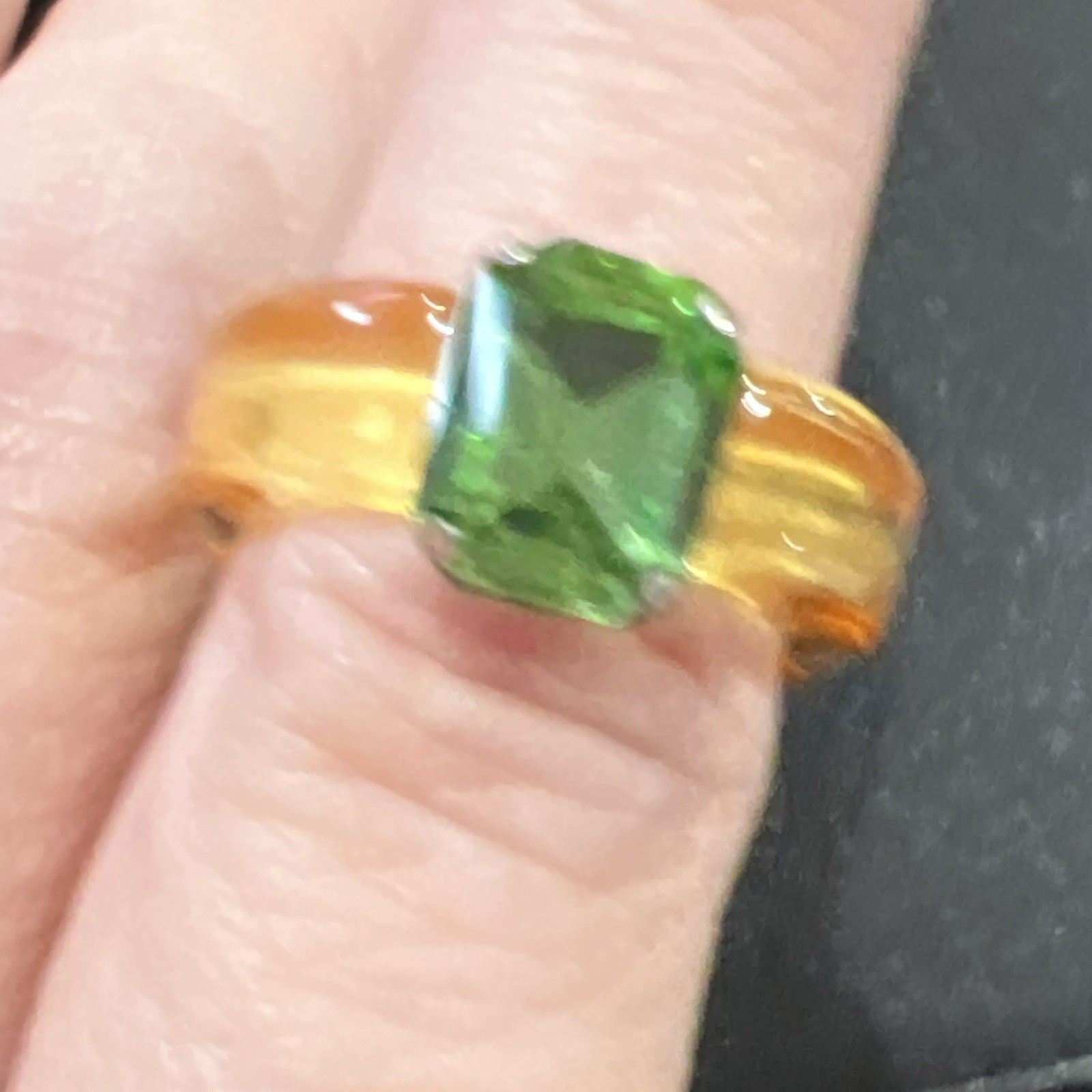 Lucite Plastic Ring Size 7.5