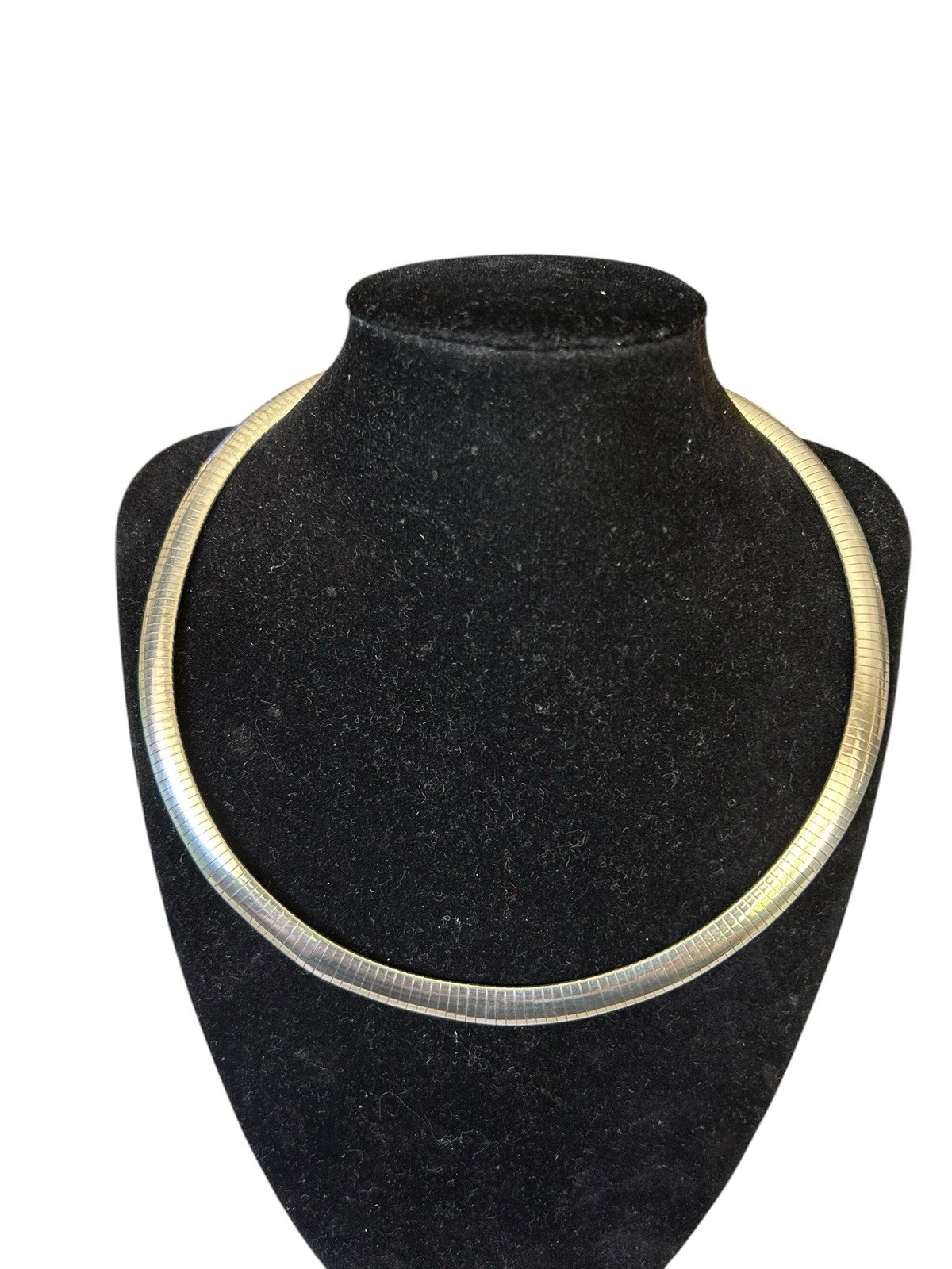 Sterling Silver Italian Made 6mm Wide Omega Style Slide Necklace 19”