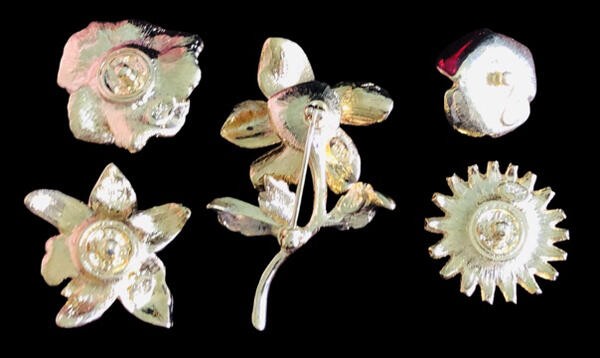 Joan Rivers Retired 5 in 1 Interchangeable FLOWER PIN SET:Pansy_Orchid_Rose etc