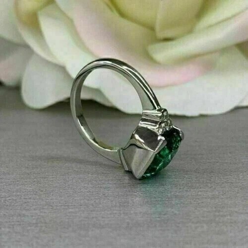 4.05Ct Art Deco Style Lab Created Diamond Anniversary 14K White Gold Finish Ring