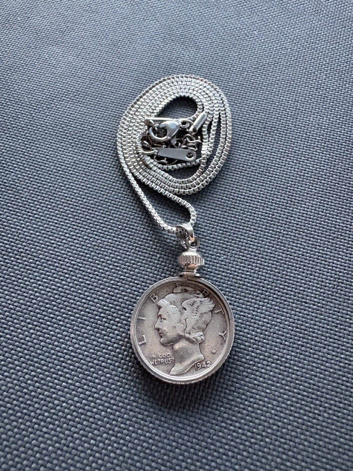 Beautiful Silver Mercury Dime Necklace • Authentic Silver Coin • 20in Adjustable