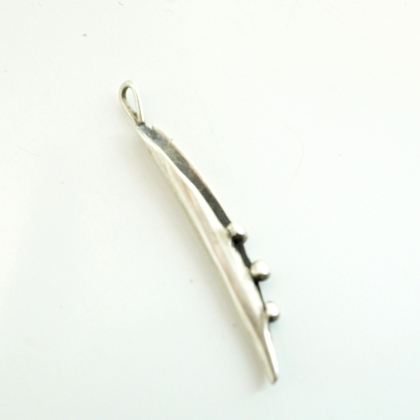Vintage Sterling Silver Peas in a Pod Pendant Modernist Abstract Design
