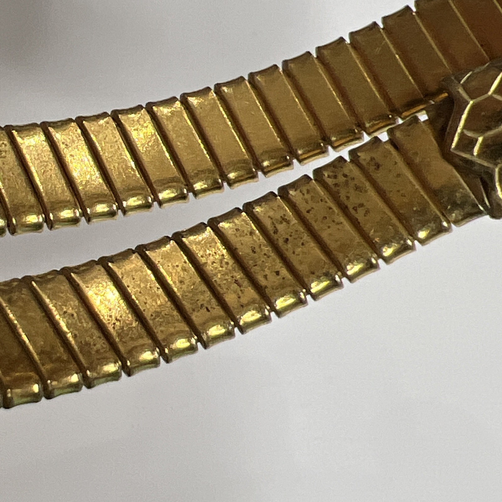 Vintage Art Deco Gold Tone Flexible Coil Snake Wrap Bracelet