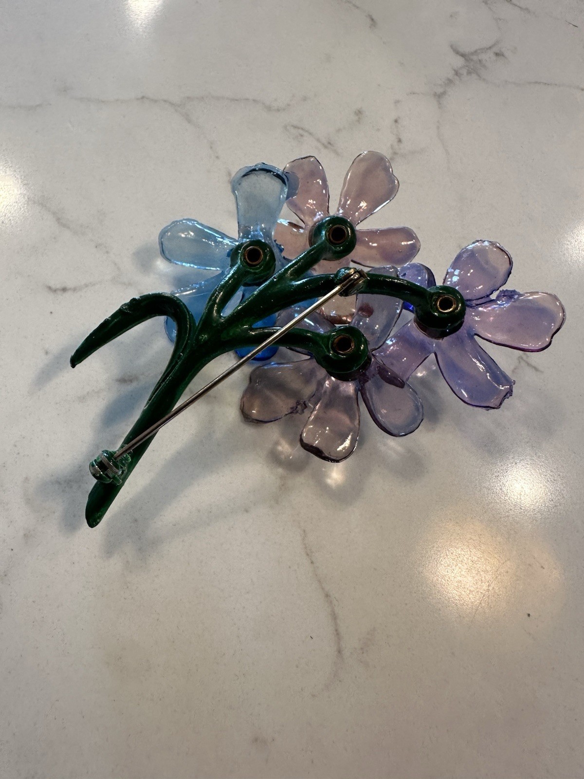 Vintage Celluloid/Acetate/Floral Brooch/pin /1940s/Retro/Charm