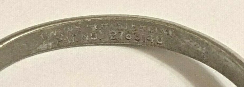 VINTAGE UNCAS ADJUSTABLE RING STERLING SILVER PATENT 2763140 PURPLE STONE