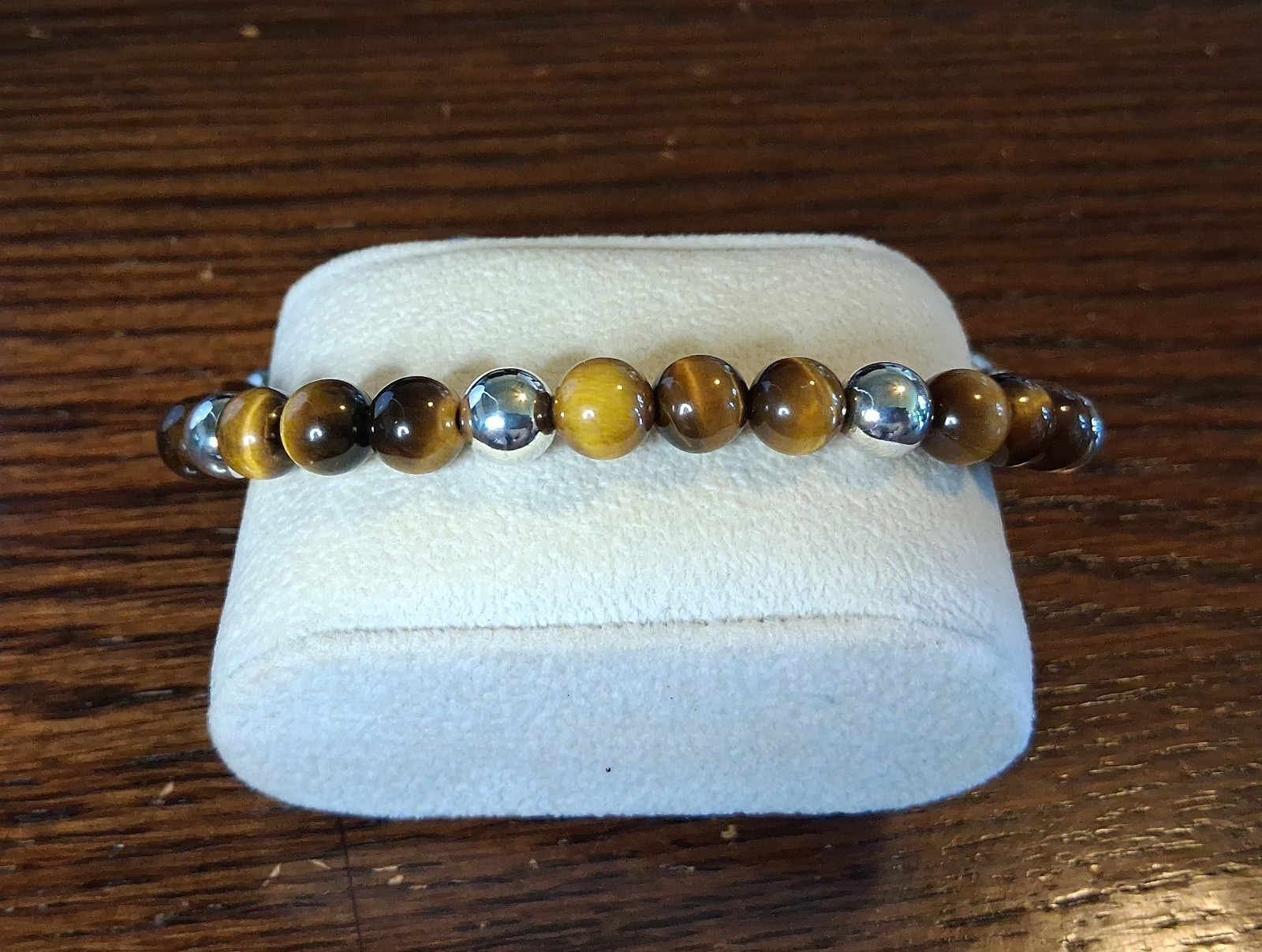Vintage MILOR Italy Magnetic Sterling Tigereye Bracelet Fits 6.5″ See Pics/Descr