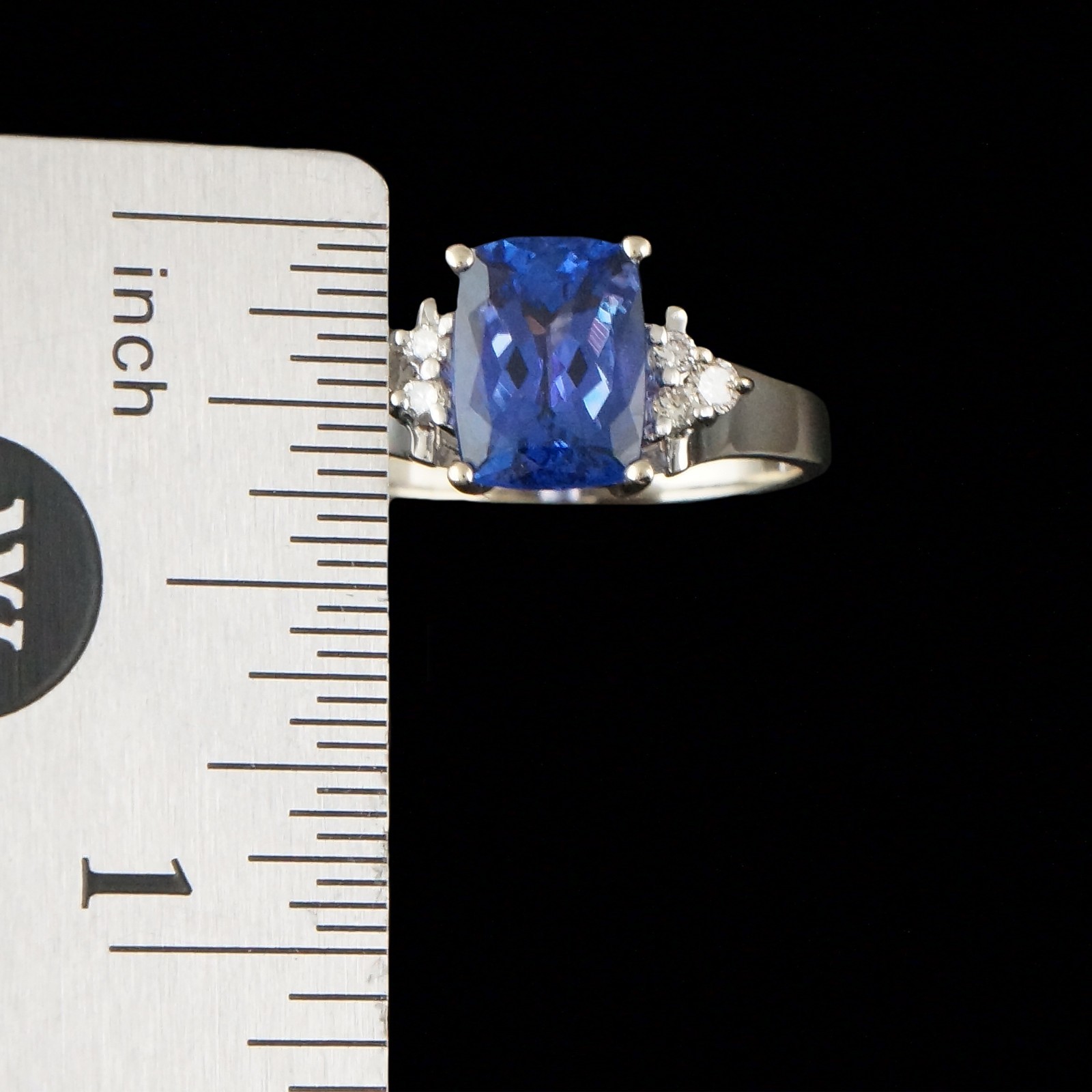 LeVian Solid 14K White Gold 2.75 Ct Tanzanite & Diamond Wedding Anniversary Ring