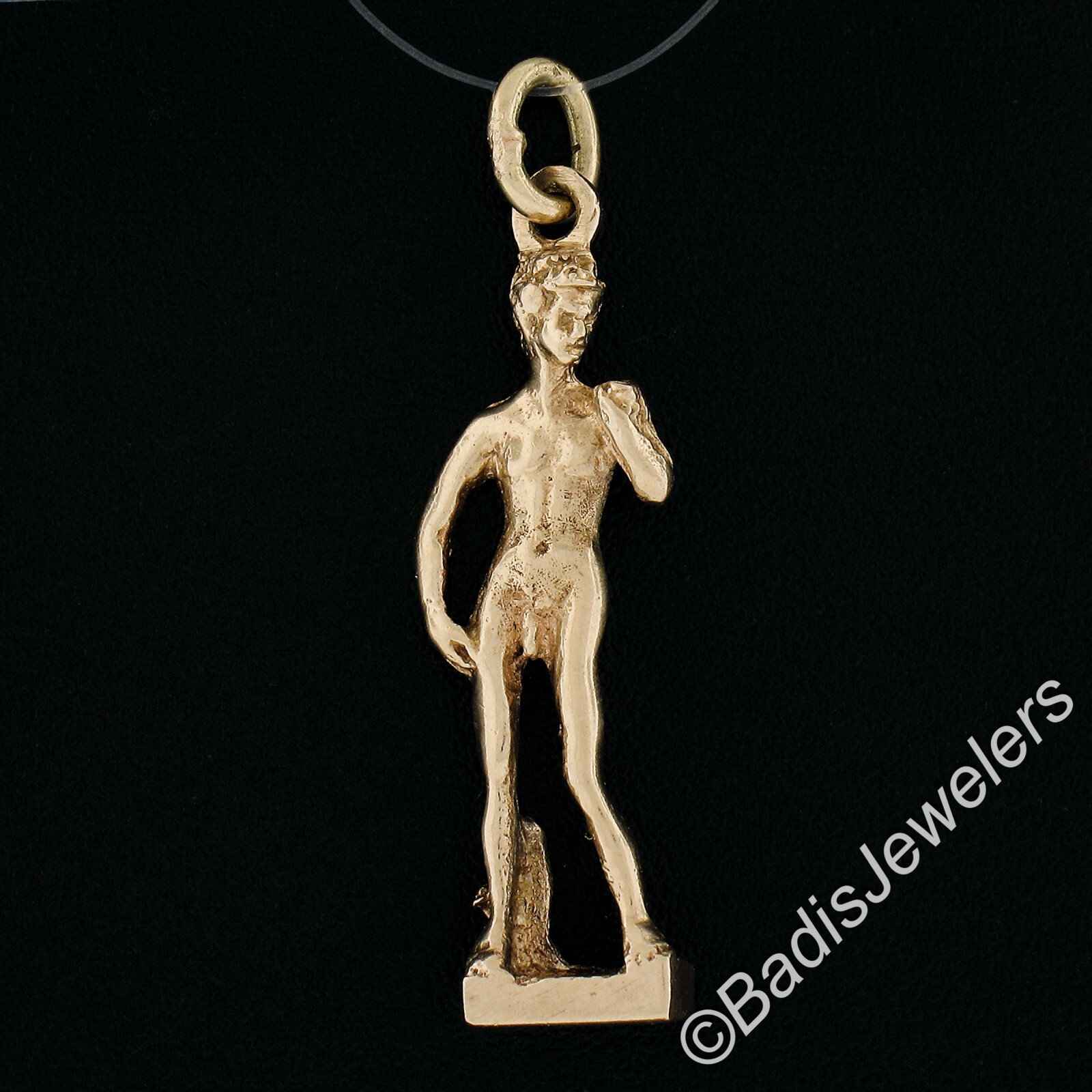 Vintage Collectible 18K Gold The Statue of David by Michaelangelo Charm Pendant