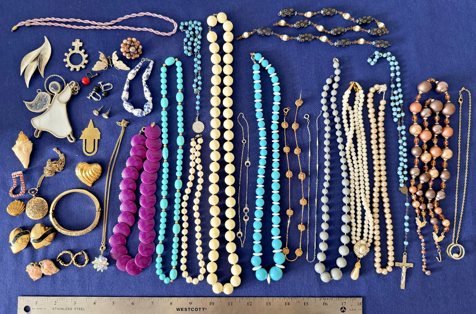 Vintage Estate Lot of COSTUME JEWELRY w/ box