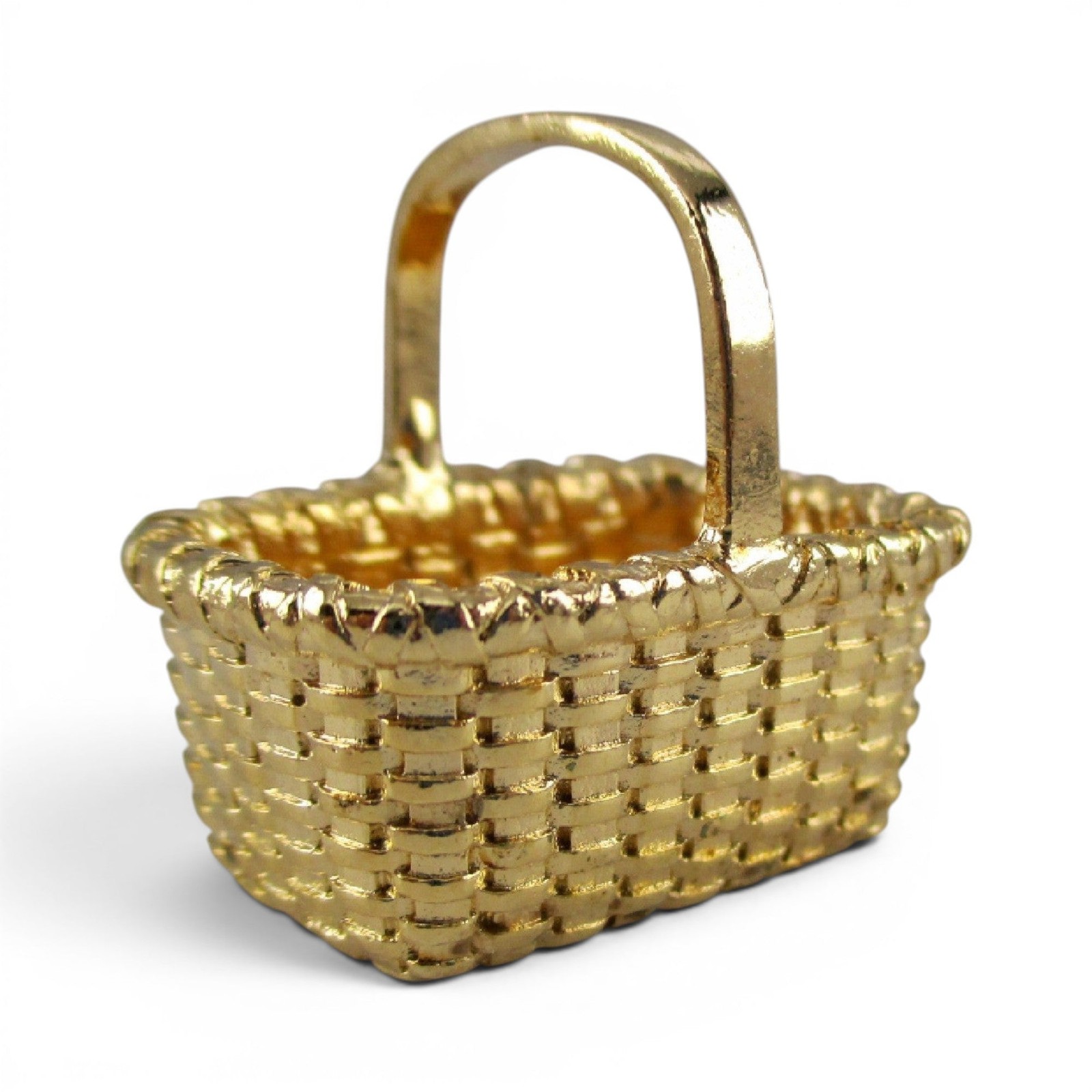 Gold Vermeil over Sterling Silver Gathering Basket Pendant Brown County BCB
