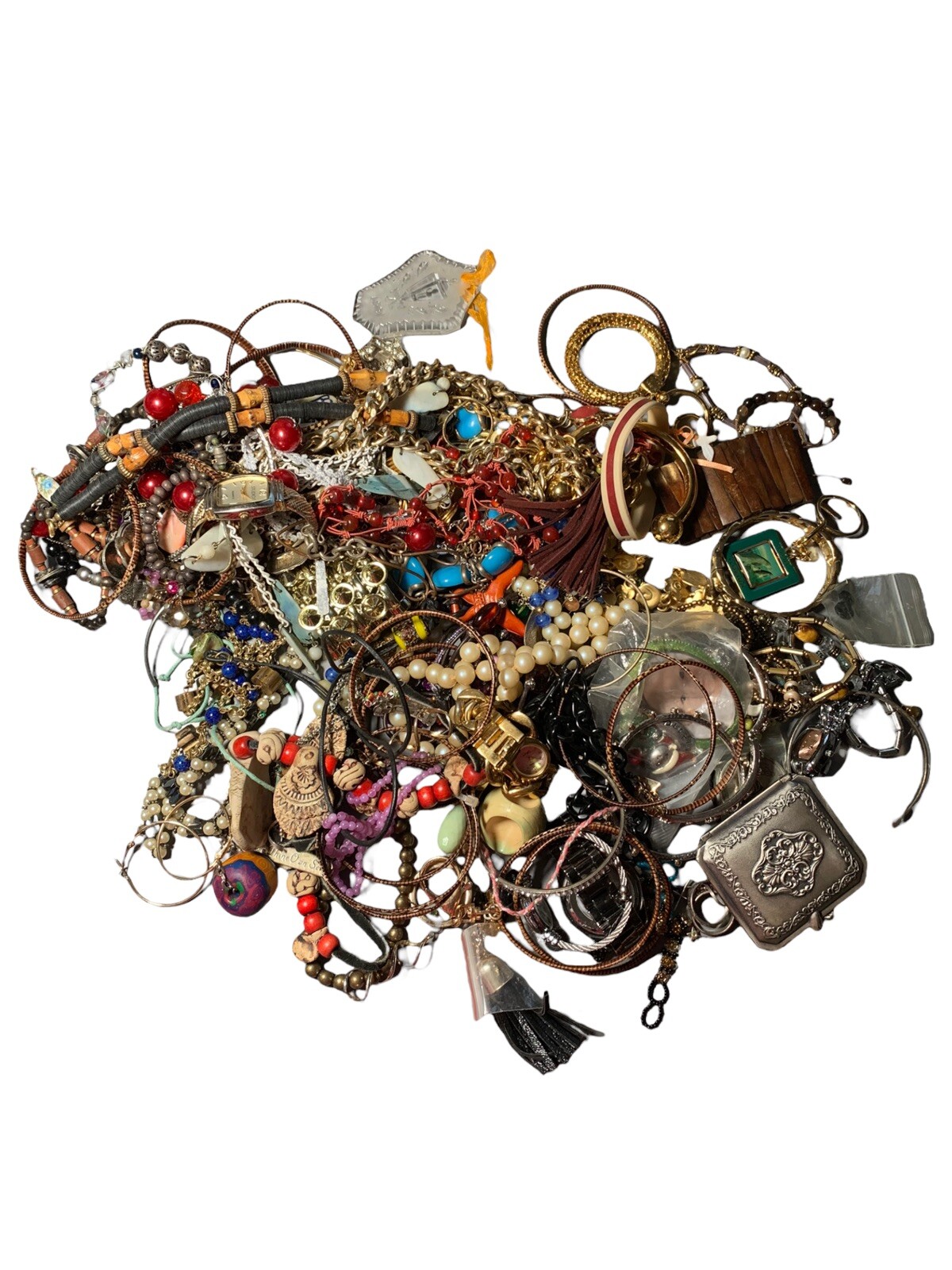 Vintage / Modern Repair Repurpose Grab Bag Costume Jewelry Arts Craft 1 lb Lot