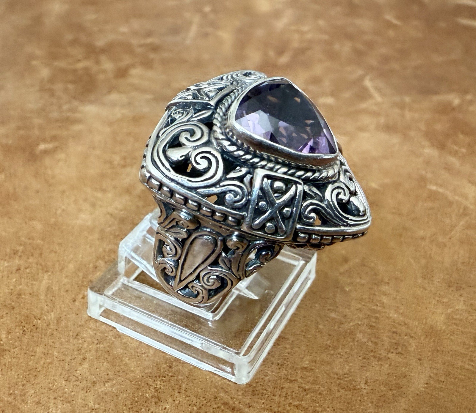 NWOT Robert Manse Amethyst “Beauty in Purple” 925 Sterling Silver Ring Size 6.26