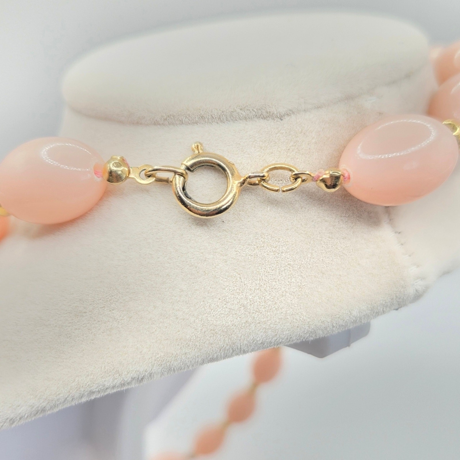 Vintage Pink and Gold Beaded Necklace