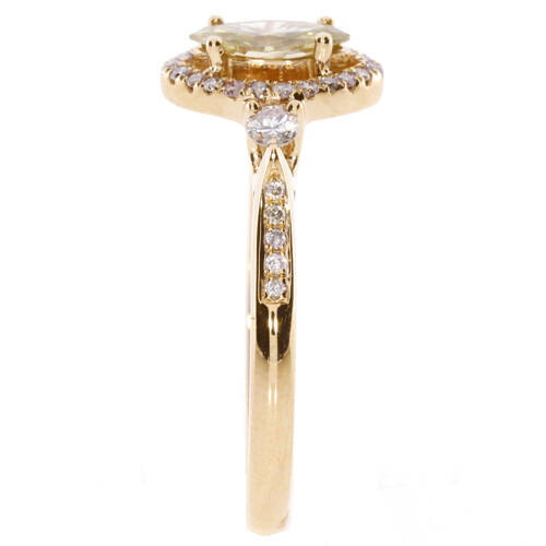 .94CT LIGHT PINK & FANCY YELLOW DIAMOND 18KT YELLOW & ROSE GOLD ENGAGEMENT RING