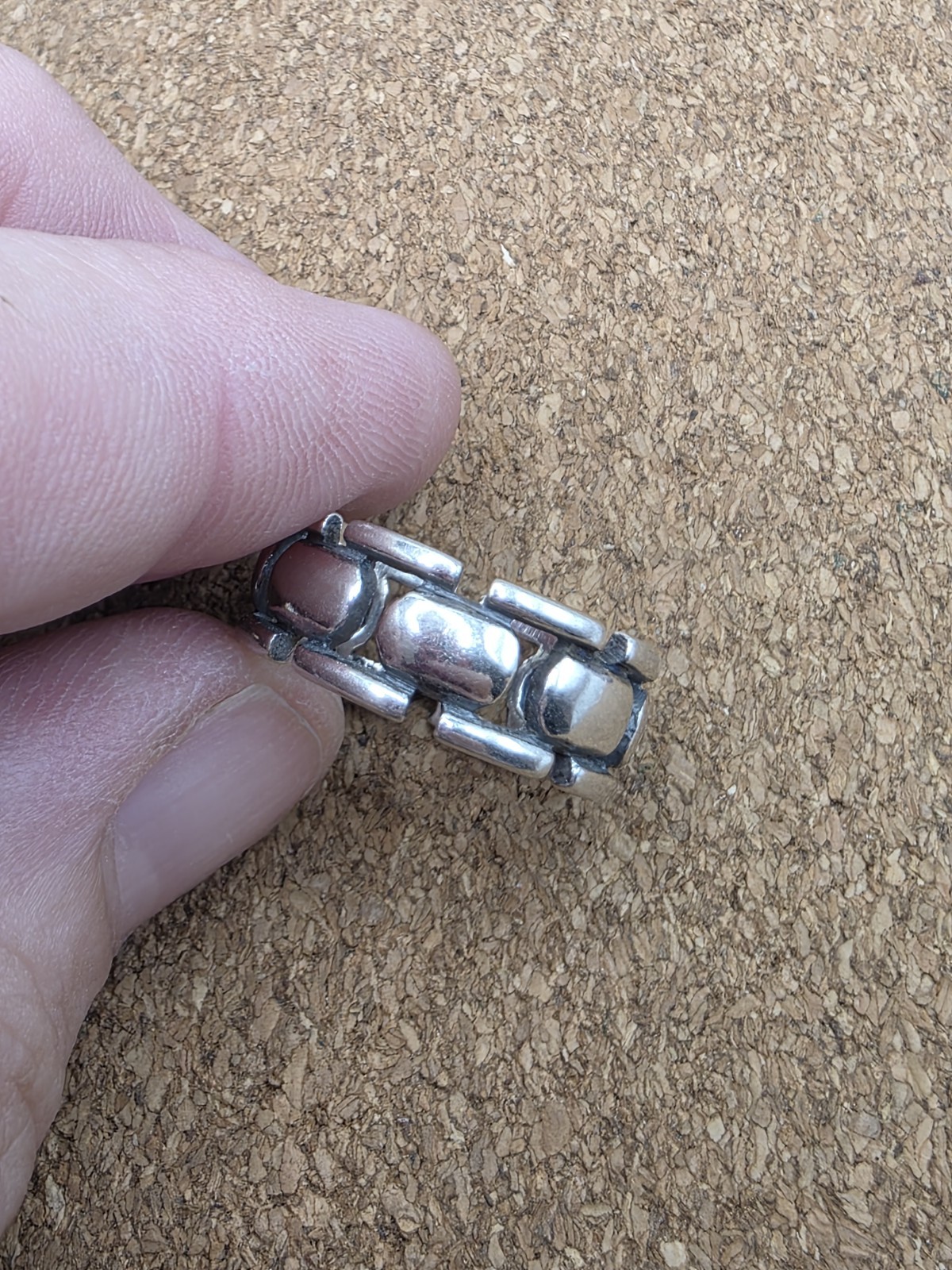 Vintage Sterling Silver 925 Chain Link Style Band Ring Size 7