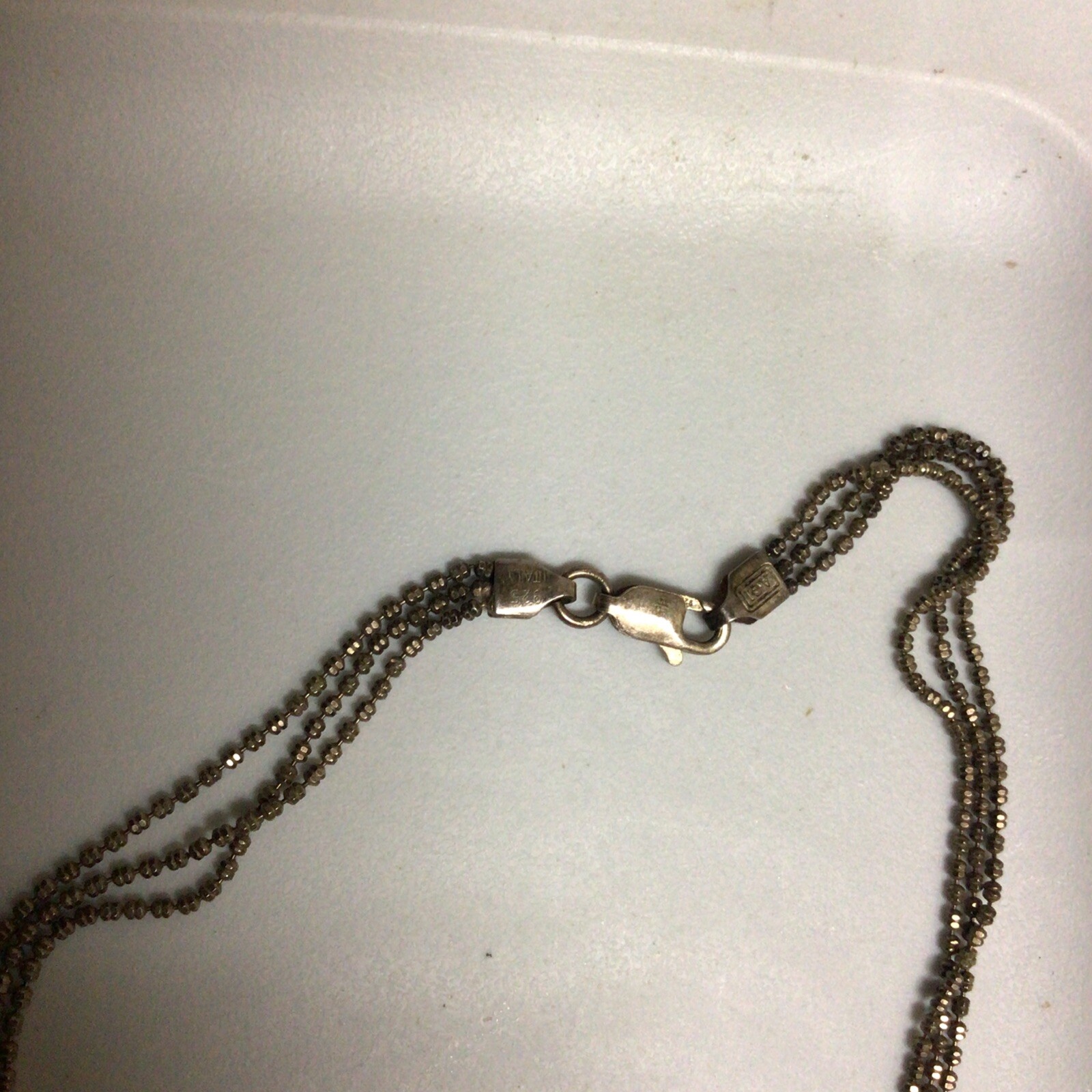 Vintage 925 Real Rose Quartz Pendant W/ VTG DESIGN AGI 925 ITALY Necklace