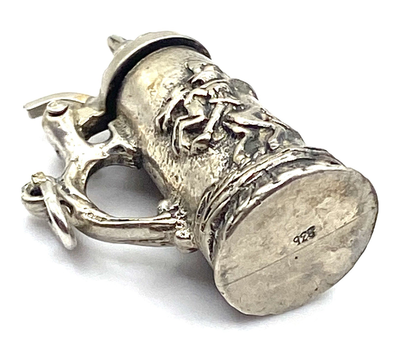 Vintage German Stein Figural Knight on Horse Castle 835 Fine Silver Pendant