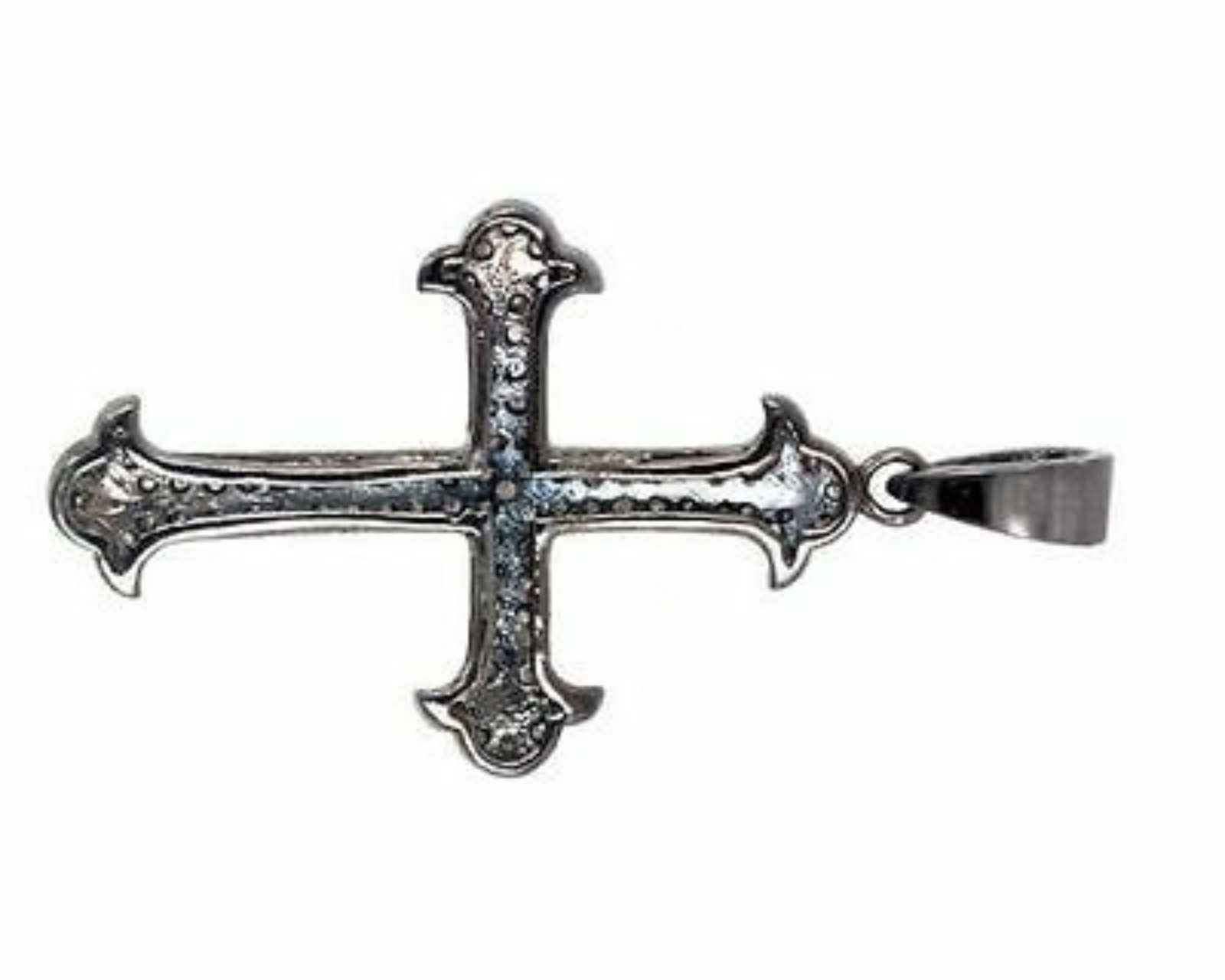 Sterling Silver Religious Victorian Cross Diamond Pendant For Unisex Adult Gift
