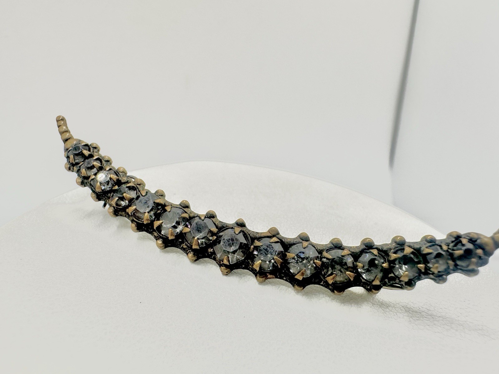 Antique Victorian Brooch Pin Crescent Moon Love Luck Paste Stones C Clasp Read