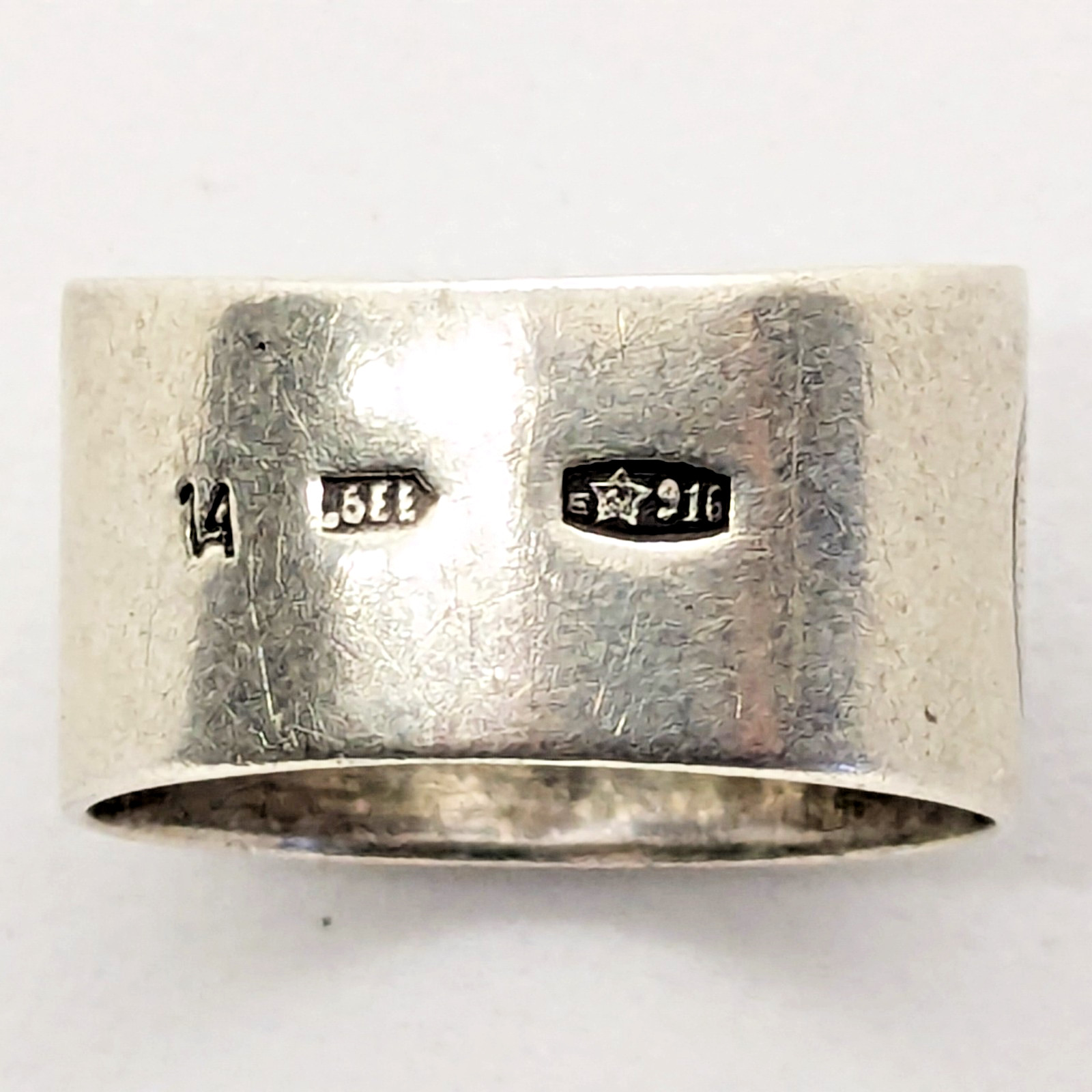Vintage RING KUBACHI Silver⭐️916 stamp Star ussr with Blackening-size: 6.5US #13