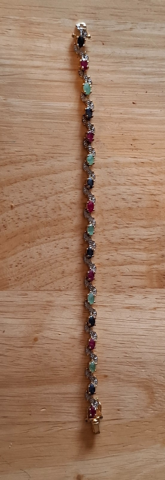 Vintage Jewelry Ross Simmons Gold Plated 925 Multi Gemstone Tennis Bracelet