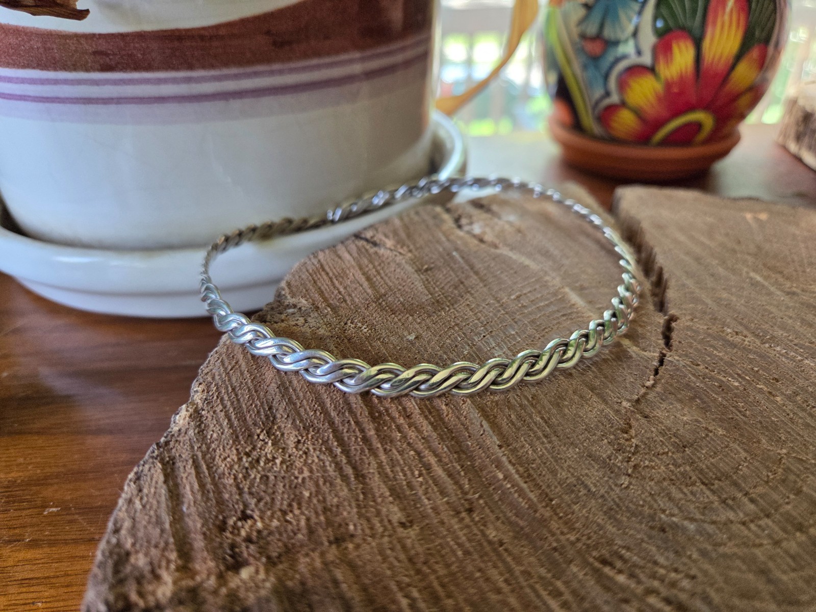 VTG Mexico 925 SS Braided Collar Cuff Necklace
