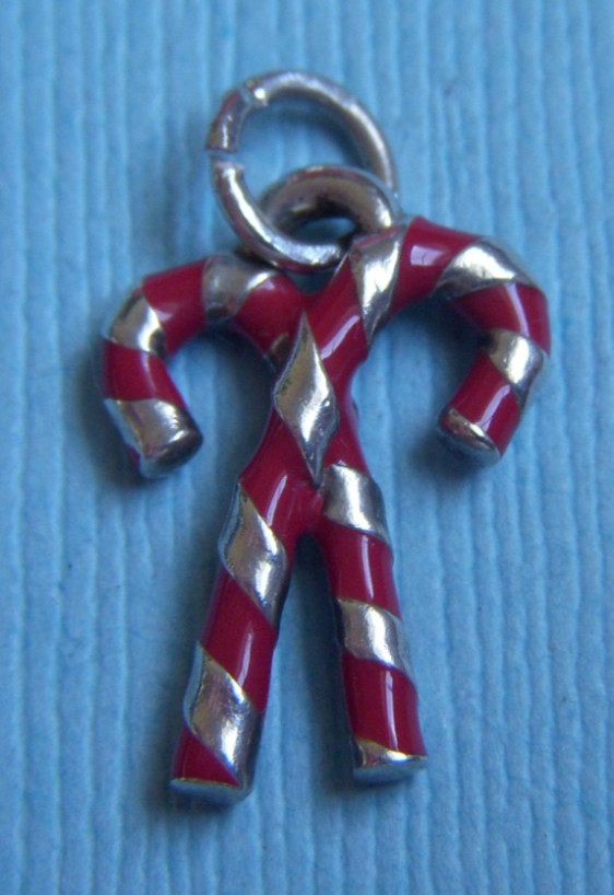 James Avery enamel candy canes sterling charm